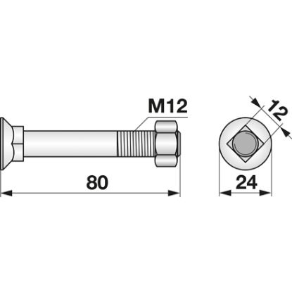 Picture of Vijak lemeža 12x80 kpl.