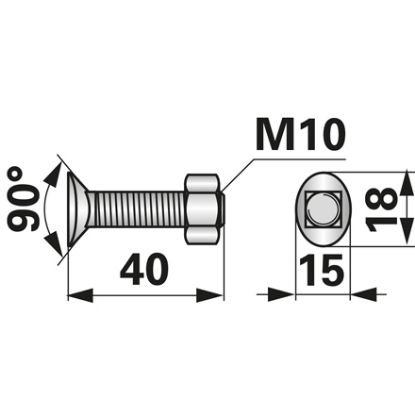 Picture of Vijak lemeža predsetvenika M10x40