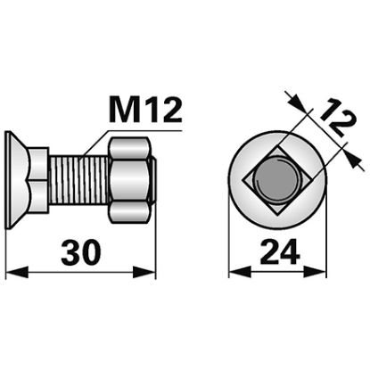 Slika Vijak lemeža 12x30 kpl.