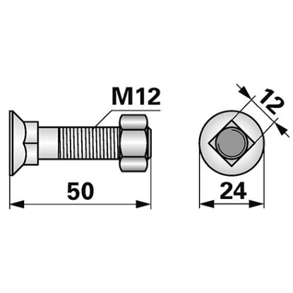 Picture of Share blade bolt 12x50, square neck