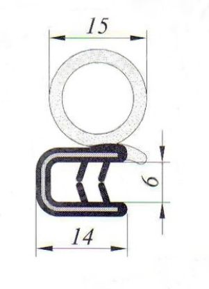 Slika Profil gumi kabine za steklo 5 Orašje (prodaja na kos-1M) 