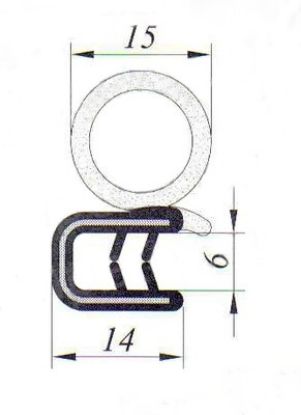 Picture of Profil gumi kabine za steklo 5 Orašje (prodaja na kos-1M) 