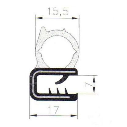 Picture of Profil gumi kabine za 6mm- steklo v gumi (prodaja na kos-1M) 