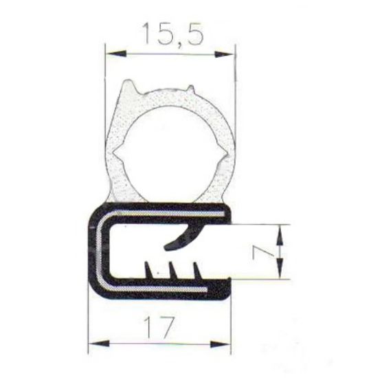 Slika Profil gumi kabine za 6mm- steklo v gumi (prodaja na kos-1M) 