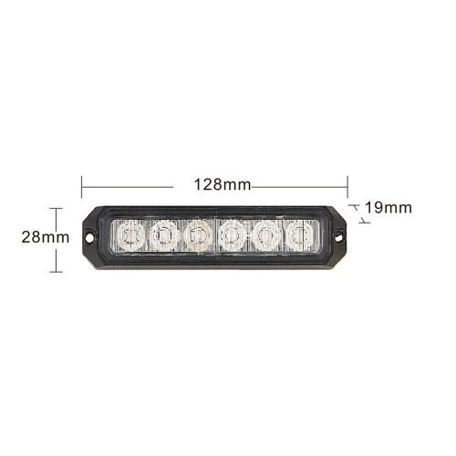 Picture of LED lamp, 12/24 V-6 LEDs, 18W, 120x25mm - Strobo