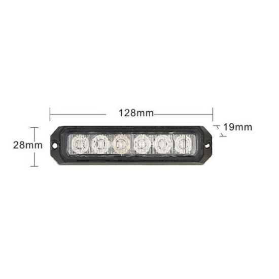 Picture of LED lamp, 12/24 V-6 LEDs, 18W, 120x25mm - Strobo