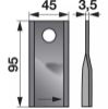 Bild von Nož kose Kuhn levi Š-45 x D-95, FI-16,2mm