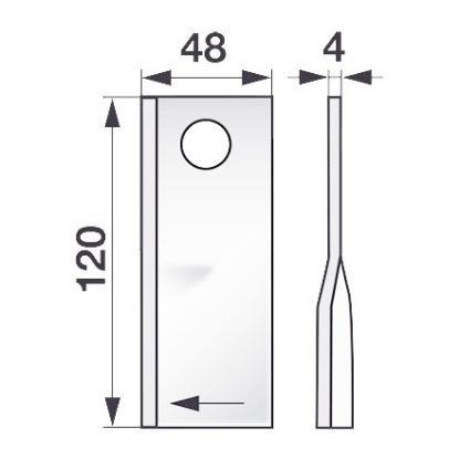 Slika Nož kose Vicon Desni Š-48 x D-120, FI-18,5