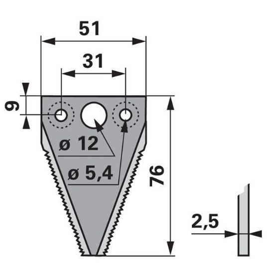 Picture of Mower knife section, BCS Europa, ser. 600