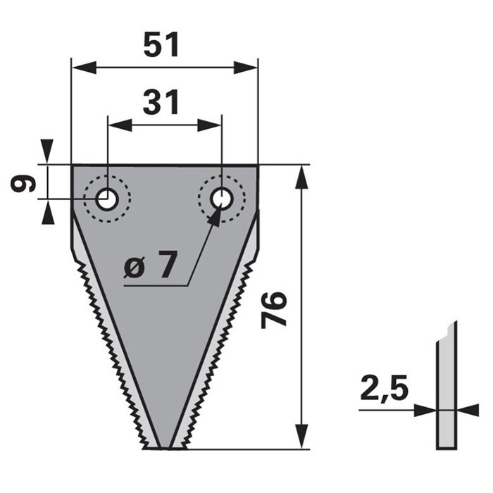 Bild von Mähmesserklinge, BCS 50696-schmal