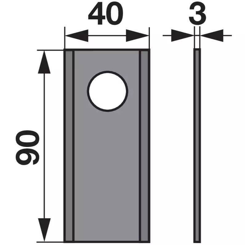 Picture of Mower blade, 90x40x3, straight