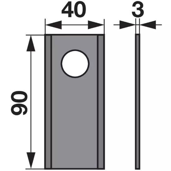 Picture of Mower blade, 90x40x3, straight
