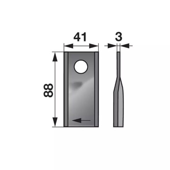 Bild von Mähmesserklinge, Kuhn, rechts, B-40 x L-87, O16
