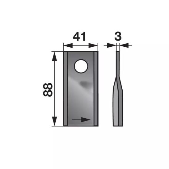 Slika Nož kose KUHN levi  Š-40 x D-87  FI16