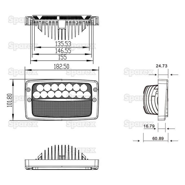 Picture of LED work light, built-in, 3280Lm (182x101)