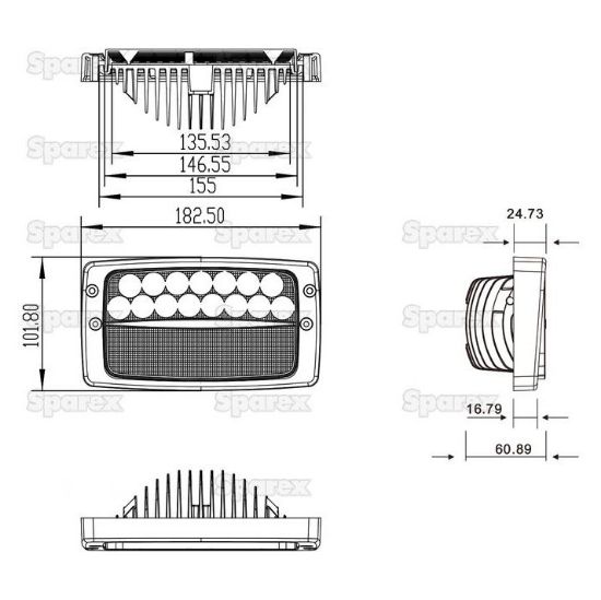 Picture of LED work light, built-in, 3280Lm (182x101)