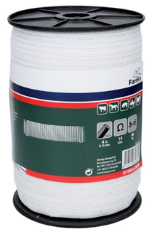 Picture of Electric fence tape for pastures, 200m x 20mm (4x0.15SS)