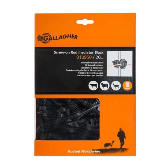 Picture of Electric fence insulator Set - 20 pcs, black, Gallagher