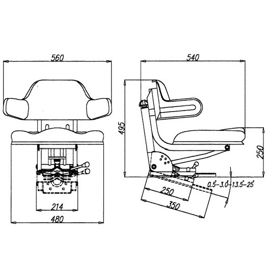 Picture of Tractor seat (folding seat), TD - Torpedo Deutz