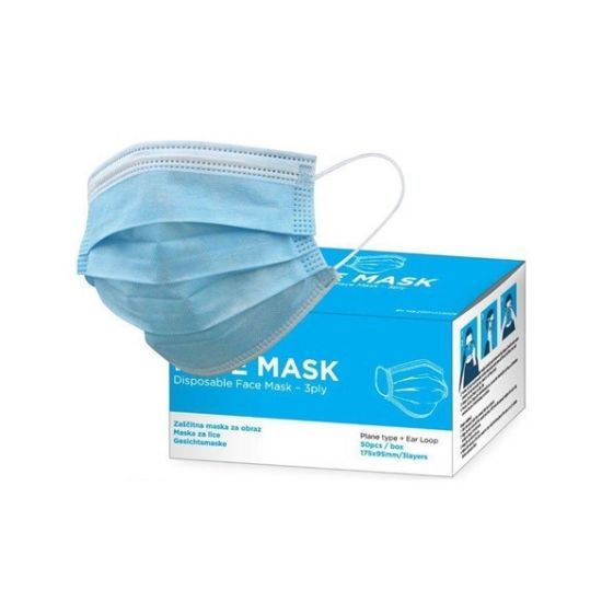 Slika Higienska maska za obraz  3-slojna BLUE ICE (50KOM)