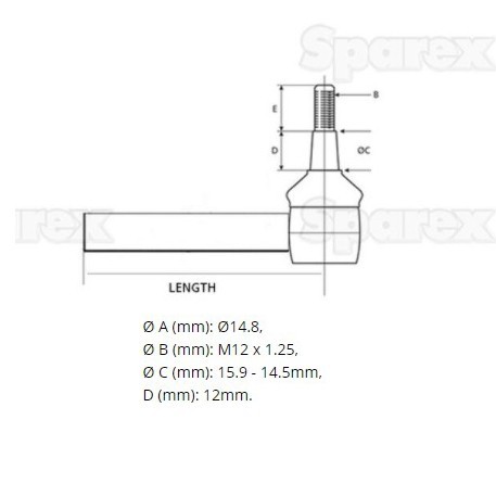 Bild von Kugelgelenk mit Achse, MF135-1860408M2