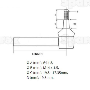 Bild von Kugelgelenk für Lenkrad mit Achse, MF133-1692144M1