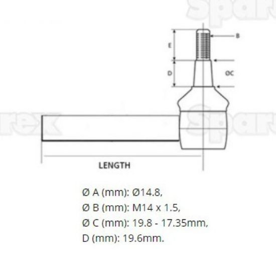 Bild von Kugelgelenk für Lenkrad mit Achse, MF133-1692144M1