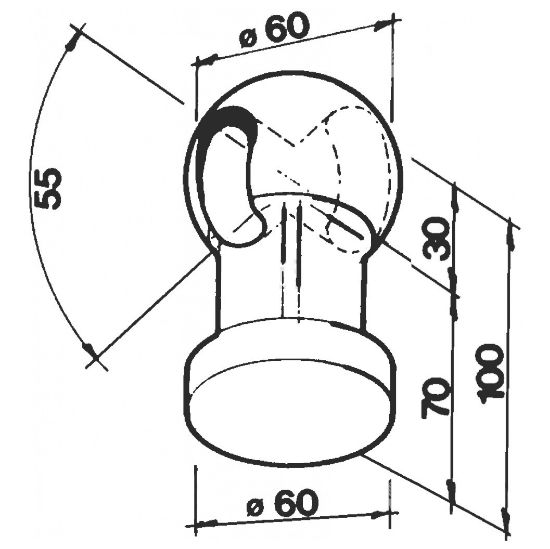 Bild von Pritschenanhänger-Kugel, O60, rechts