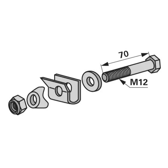 Picture of Tine holder, Pottinger, Niemeyer, assembly-longer with washers