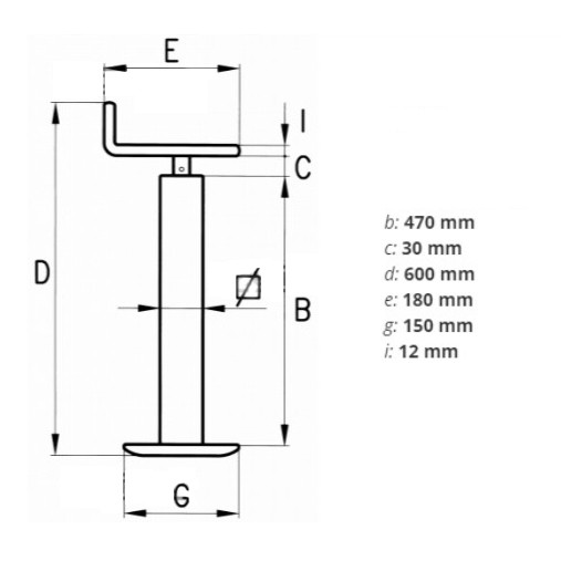 Bild von Stützfuß, 50/50, L-470, zusammen