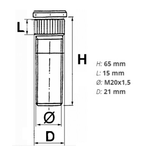 Bild von Radschraube für Anhänger, M20x1.5, L-65mm, Konus - 21mm