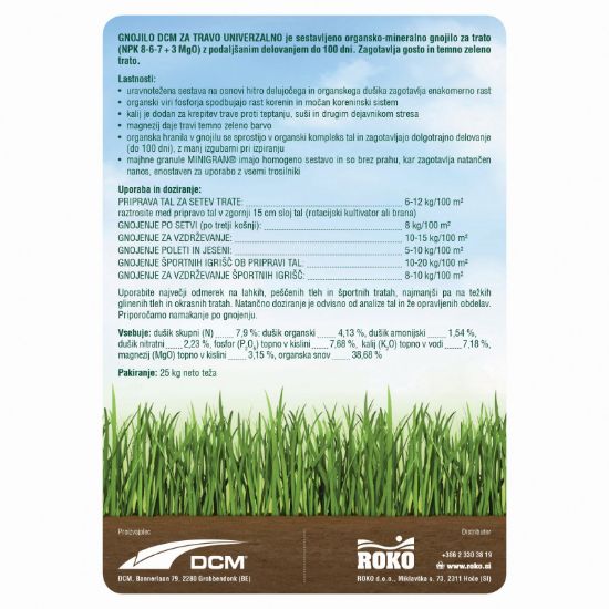 Bild von DCM Universal-Rasendünger, 25kg, NPK 8-6-7+3mg