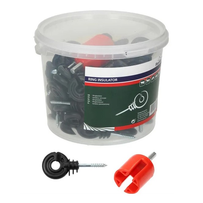 Picture of Electric fence insulator, bucket - 90 pcs + screw-in tool