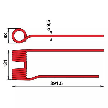 Picture of Krak vzmetni pro levi 42300017 rdeči