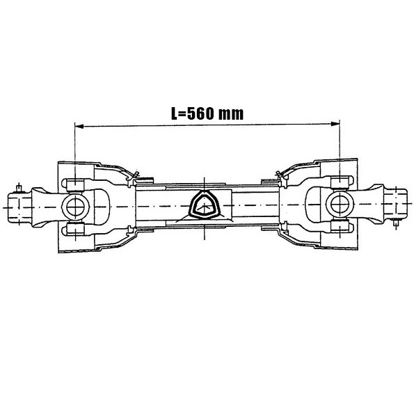 Picture of PTO shaft 01 BR for tedder, kk560mm, GOPART Y21