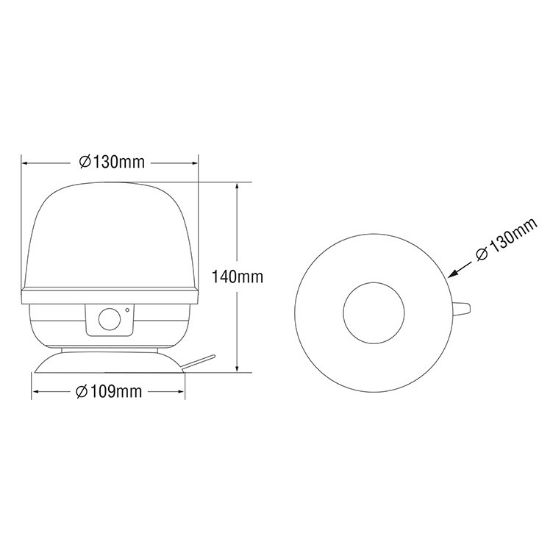 Bild von Rundumleuchte, LED, 12/24V, magnetisch, Batterie + Fernbedienung