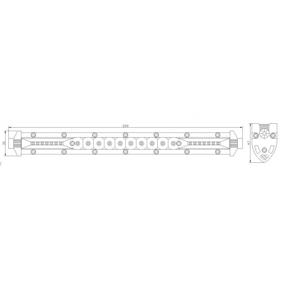 Picture of Work light, 24x LED panel, 36W, 1600 Lm, 55x45x300mm