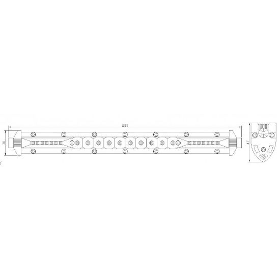Picture of Work light, 24x LED panel, 36W, 1600 Lm, 55x45x300mm