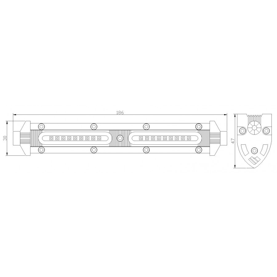 Picture of Work light, 18x LED panel, 27W, 1200 Lm, 55x45x200mm
