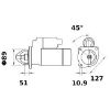 Picture of Starter, 12V-3.1kW, T=9, Iskra, ISO704, AZJ3242, 11130704-Case