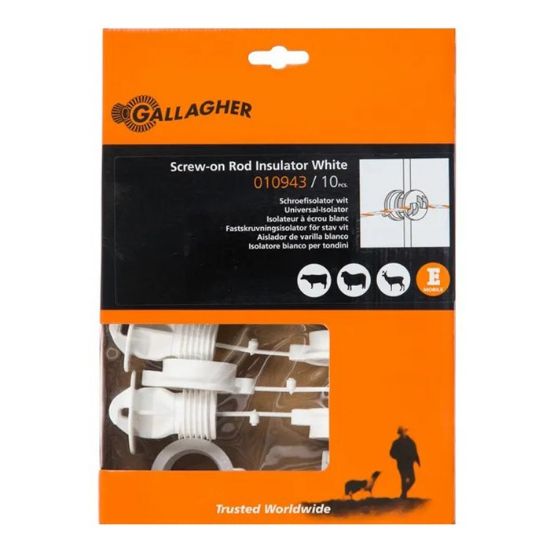 Picture of Electric fence insulator Set, white - 10 pcs, Gallagher