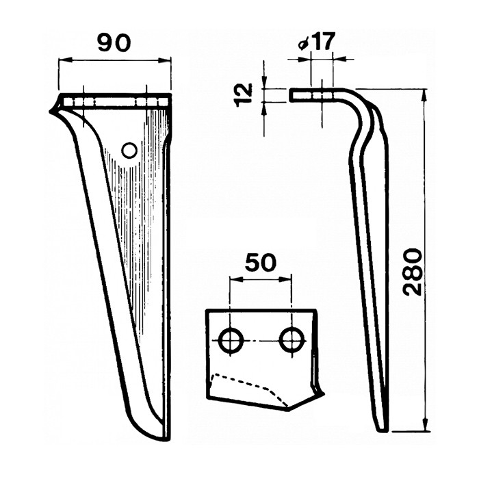 Slika Klin rotobrane Maschio desni 90x12