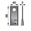 Bild von Mähermesser, Deutz Fahr, links, 96x40x3 mm, L=19 mm