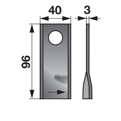 Bild von Nož kosilnice Deutz Fahr levi 96x40x3 mm L=19 mm
