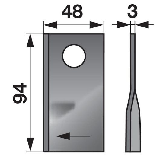 Bild von Nož kosilnice desni Š-48 x D-94, fi-19