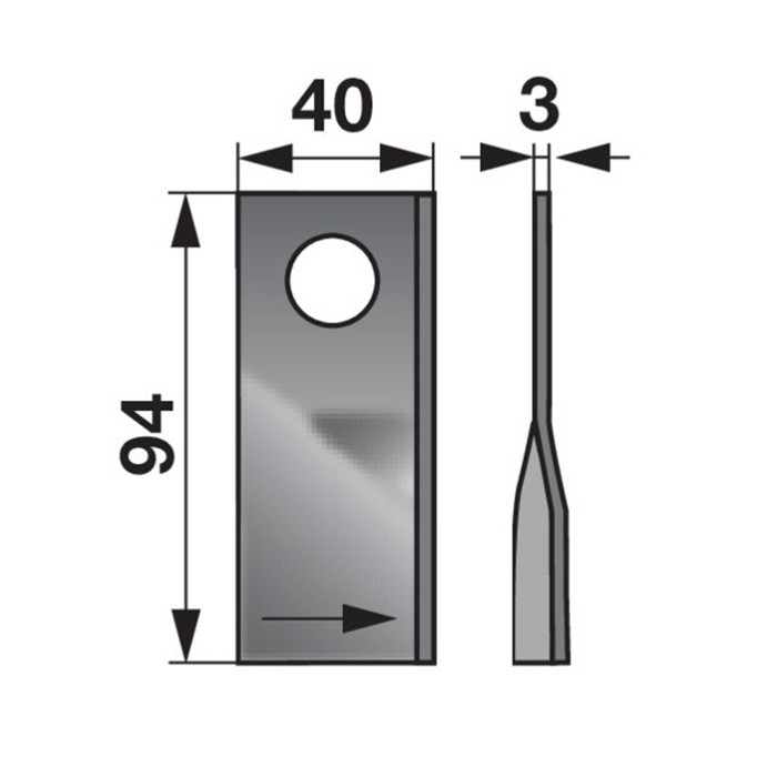 Picture of Mower blade, Krone, LH+RH, W-48 x L-94, O-19