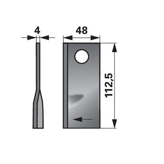 Slika Nož kosilnice desni Fella,Kron L-112x48mm,FI-19 153967113