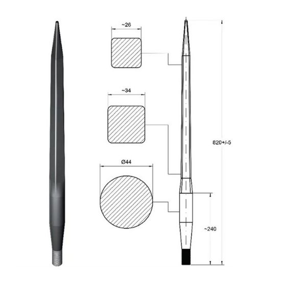 Bild von Spitze für Siloblockschneider, M28x1.5mm - 44x820mm