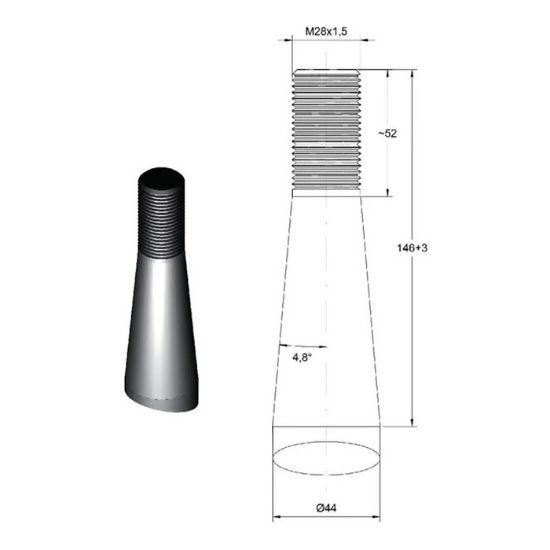 Bild von Spitze für Siloblockschneider, M28x1.5mm - 44x820mm