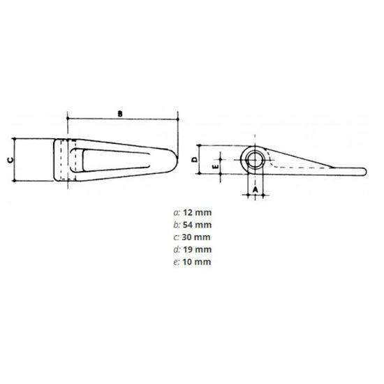 Bild von Bordwandscharnier für Anhänger, 12x54mm, Piata Mignon